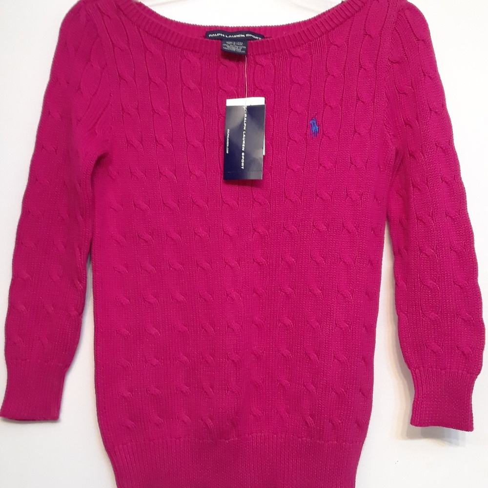 Ralph Lauren Fuchsia Knit Sweater Size New